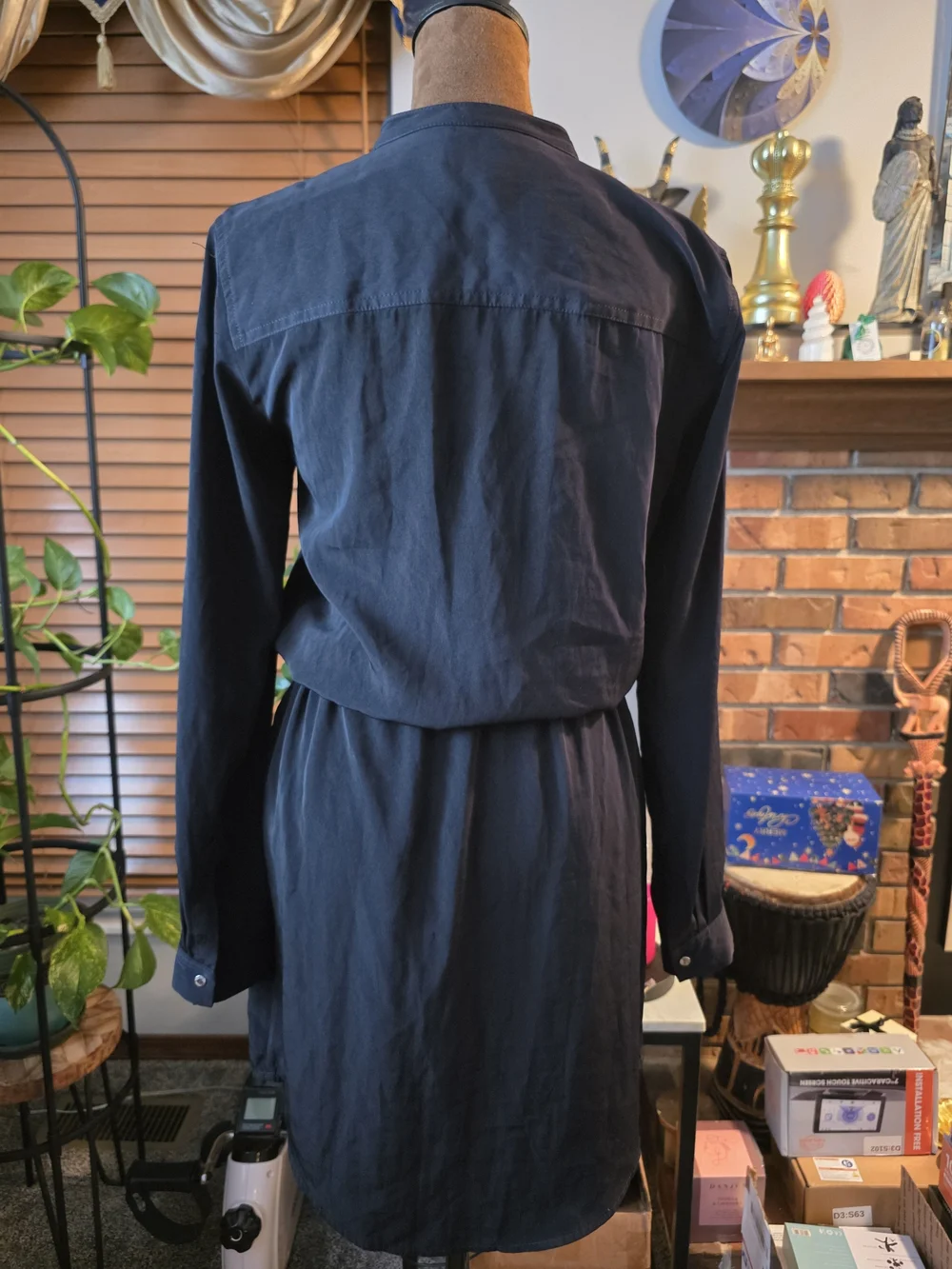 Michael Kors Black Utility Shirt Dress with Zip Pockets